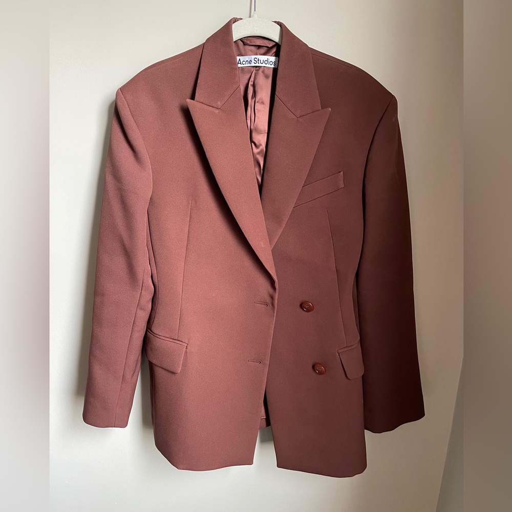 Acne studios crepe brown hourglasss blazer size 34